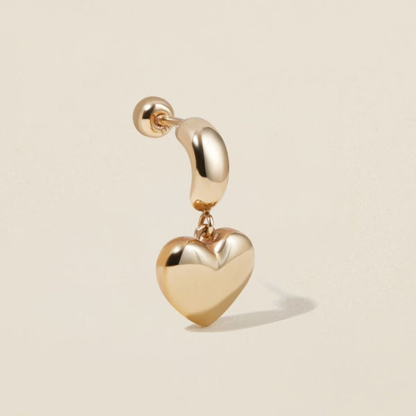 Bug heart charm piercing