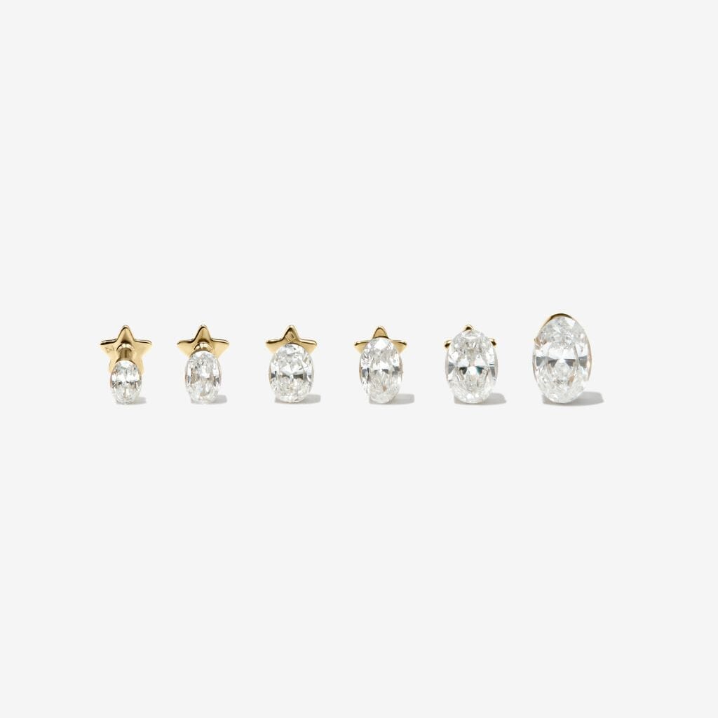 Luke oval diamond piercing