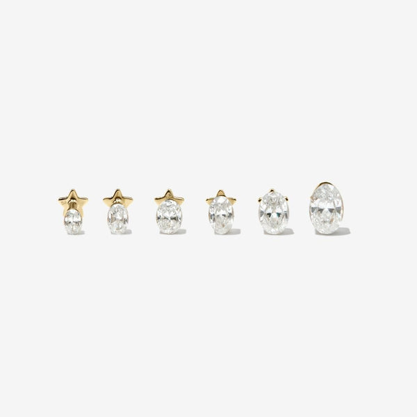 Luke oval diamond piercing