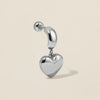 Bug heart charm piercing white gold