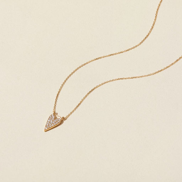 Brulee crystal heart necklace