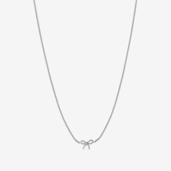 Atticus micro bow necklace