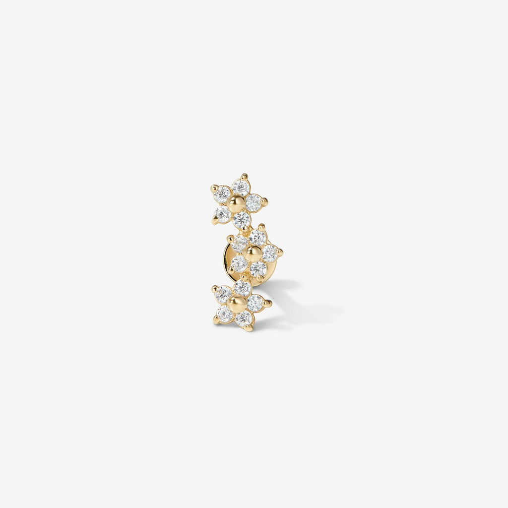 Brody triple micro flower piercing