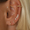 Brody triple micro flower piercing