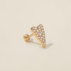 Crème crystal heart piercing