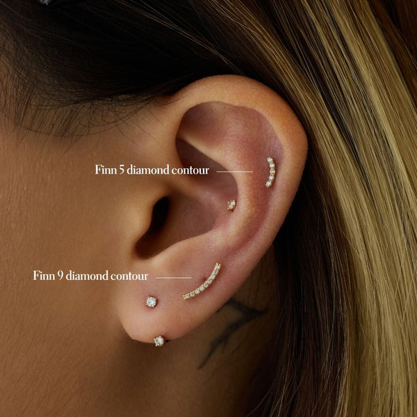Finn diamond contour piercing