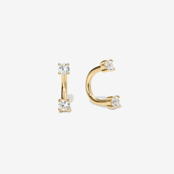 Frankie diamond u hoop earrings