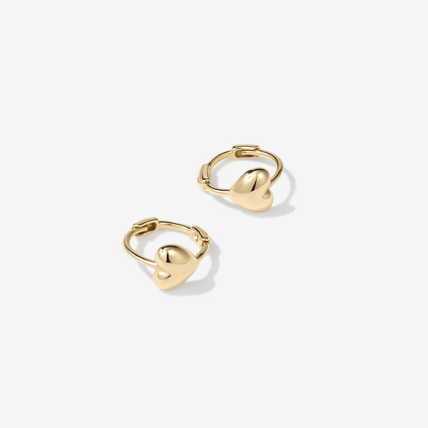 Justin micro heart huggie earrings