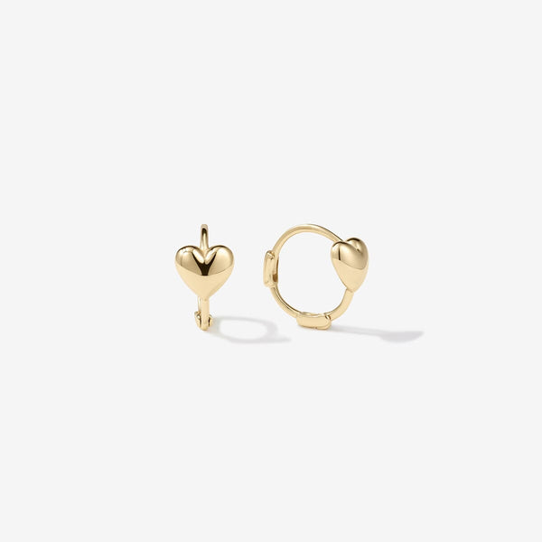 Justin micro heart huggie earrings