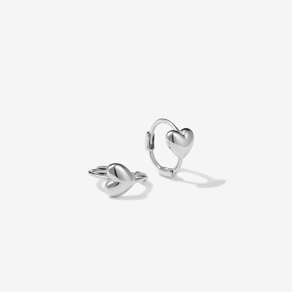 Justin micro heart huggie earrings