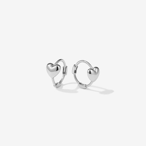Justin micro heart huggie earrings