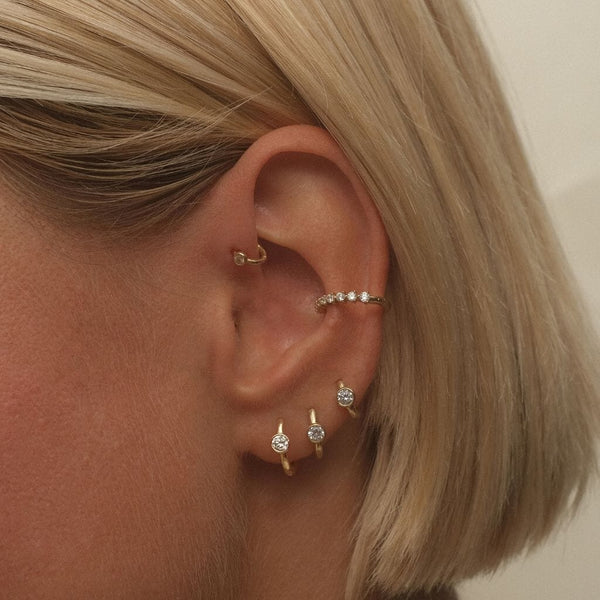 Lotto diamond hoop piercing