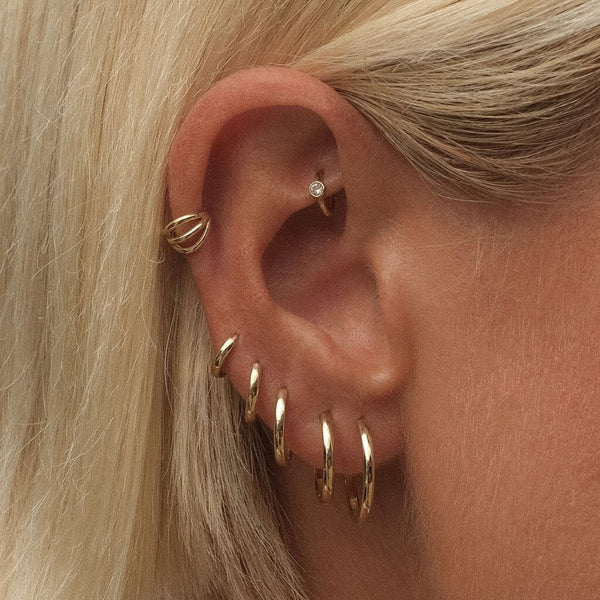 Lotto diamond hoop piercing