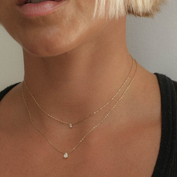 Owen pear diamond necklace