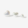 Puffy pearl hearts 3-piece piercing set