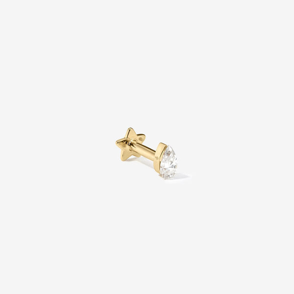Hugh pear diamond piercing