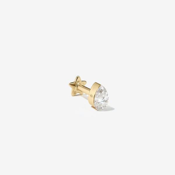 Hugh pear diamond piercing