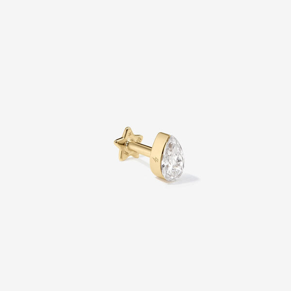 Hugh pear diamond piercing